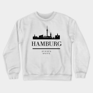 HAMBURG GERMANY BLACK SILHOUETTE SKYLINE ART Crewneck Sweatshirt